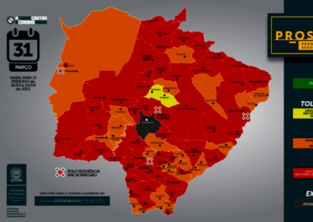 Mais de 64% dos municípios de Mato Grosso do Sul estão com alto risco de infecção da Covid-19