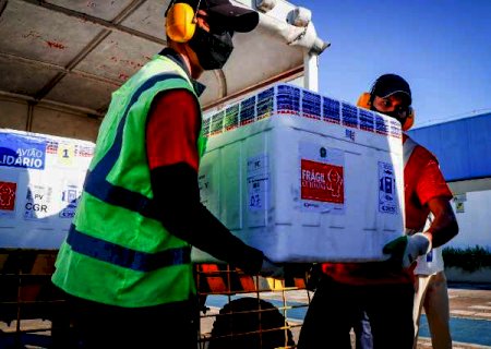 MS recebe nesta hoje sexta-feira 70,8 mil doses de vacinas contra covid