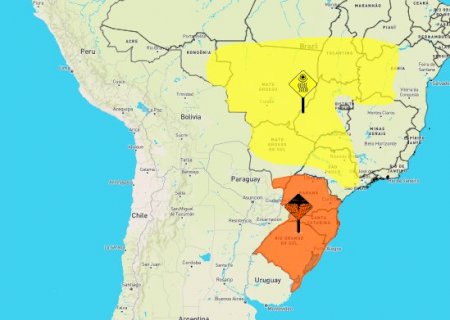 Alerta - Batayporã: Inmet  15 municipios em alerta para risco de tempestade amanhã