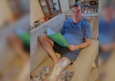Eduardo Riedel se recupera em casa após cirurgia no joelho