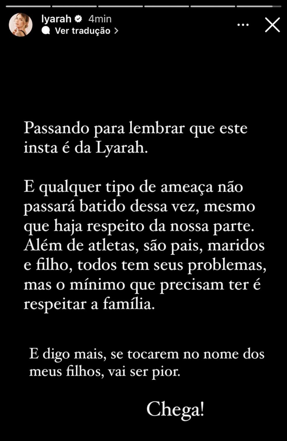 Lyarah, esposa do Maycon muda o discurso