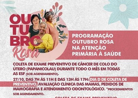 Outubro Rosa em Batayporã tem coleta de exame, atendimento estendido e Dia D