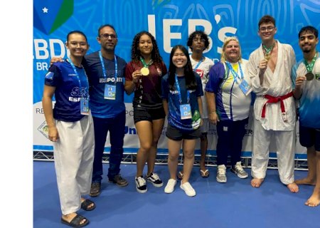 Atletas do karatê de Mato Grosso do Sul conquistam três medalhas nos Jogos Escolares Brasileiros,  Kauã Katrink, de Batayporã, ganhou a medalha de bronze na Série Ouro