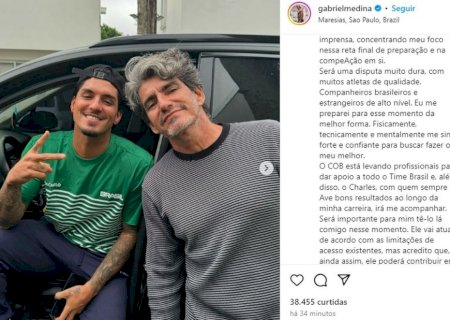 Gabriel Medina terá a companhia do padrasto nas Olimpíadas: 'Será importante para mim'