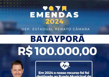 Batayporã: Renato Câmara destina 100 mil reais para investimento na saúde