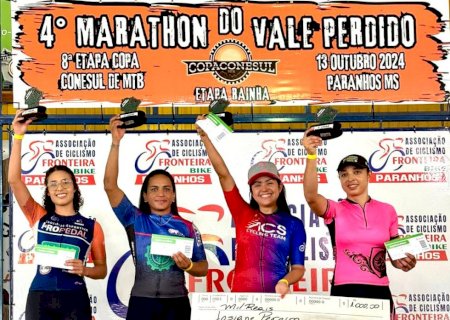 Nova Andradina: Karol Paião subiu no pódio como vice-campeã e Márcia em 4° lugar no ciclismo em Paranhos-MS
