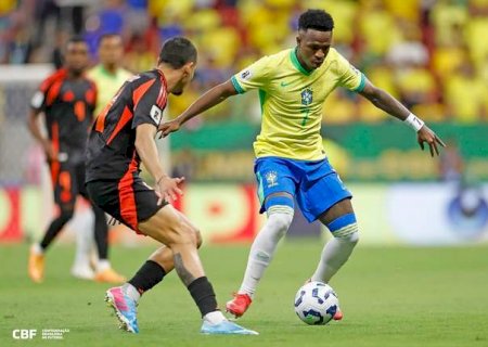 Vini Jr. festeja o gol pela seleção: ‘Alívio e felicidade’