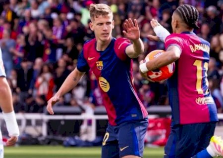 Raphinha brilha e líder Barcelona busca vitória heroica no Espanhol