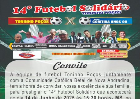 Toninho Poços começa a escalar times para o 14º Futebol Solidário em Nova Andradina