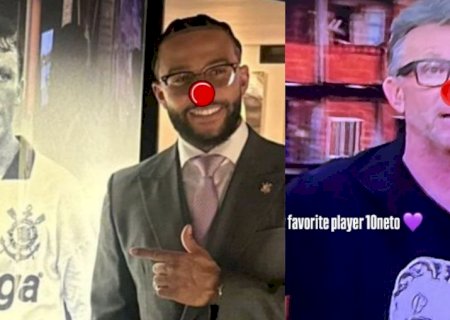 Memphis publica foto de Neto com nariz de palhaço e ex-Corinthians retruca na mesma moeda