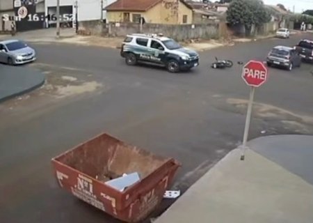 Motociclista se envolve em acidente ao tentar fugir de abordagem policial em Nova Andradina