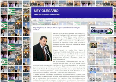 Memória digital preserva parte da trajetória pública do ex-vereador Ney Olegário em Batayporã