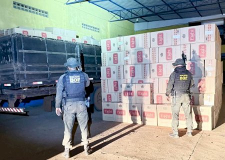Carga milionária de cigarros contrabandeados é apreendida em barracão às margens da BR-163