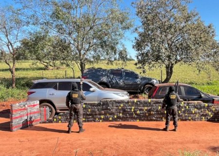 DOF recupera caminhonete furtada e apreende 2 toneladas de maconha após motoristas furarem bloqueio