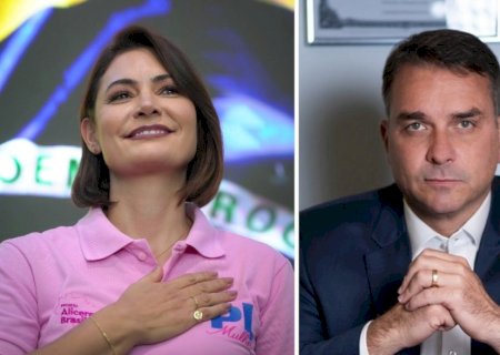 Após um mês de crise, Michelle e Flávio Bolsonaro devem gravar vídeo juntos