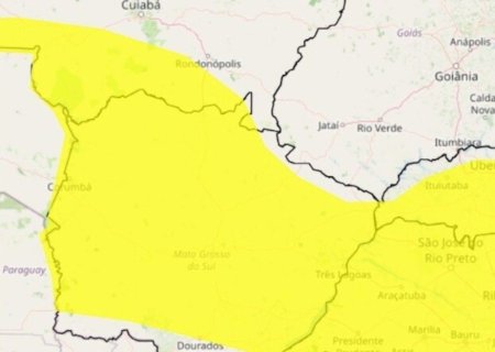 MS está sob alerta de tempestade e ventos fortes de até 60 km/h