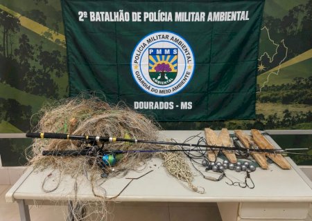 Polícia Militar Ambiental emprega Drone e flagra pesca predatória com petrechos proibido no Río Dourado